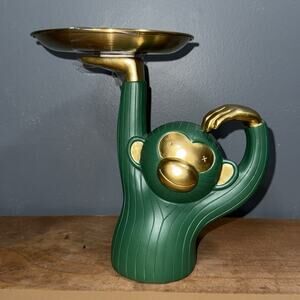 Haucoze Amoy-Art Seinhijo monkey green and gold trinket candy dish candle holder